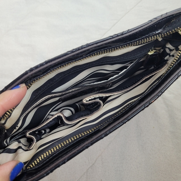 Anne Klein VTG Faux Patent Leather Black Quilted Small Bag with Chain lady fancy - Picture 3 of 11